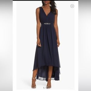 Eliza J - Formal Chiffon Dress!  Size 4 in Navy Blue